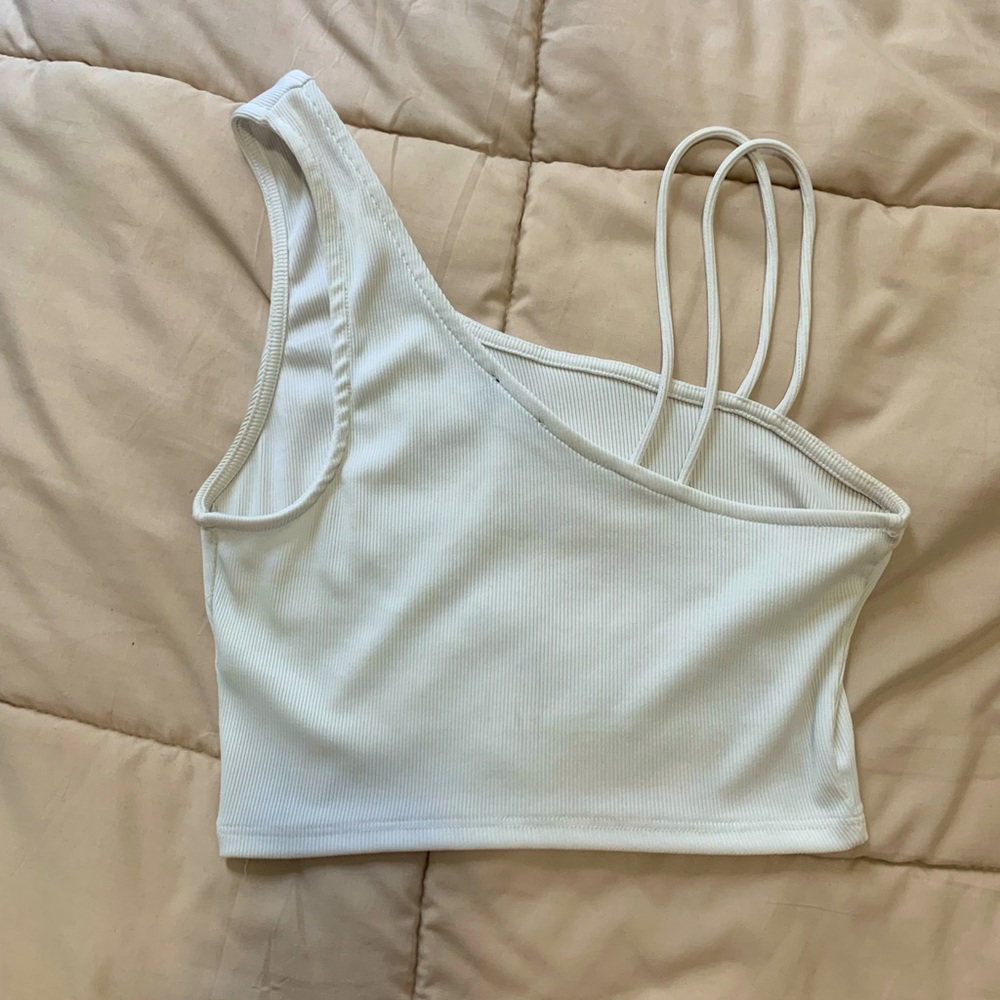 Asymmetrical white Bershka top